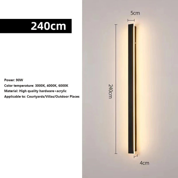 LED Strip Linear Wall Lamp Waterproof IP65 110V 220V 1M1.5M2M Minimalist Balcony villa exterior wall lights Garden Lighting