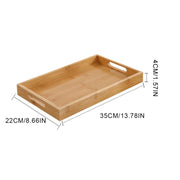 Bamboo Wooden Rectangular Tea Tray Pallet Wood Serving Tray Tea Cup Tray With Handle Wood Dinner Dessert Bread Fruit Food Plate