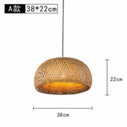 ZK20 Bamboo Weaving Chandelier Lamp 60/50/40cm Hanging LED Ceiling Light Pendant Lamp Fixtures Rattan Woven Home Bedroom Decors