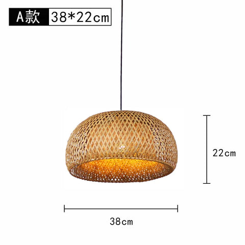 ZK20 Bamboo Weaving Chandelier Lamp 60/50/40cm Hanging LED Ceiling Light Pendant Lamp Fixtures Rattan Woven Home Bedroom Decors