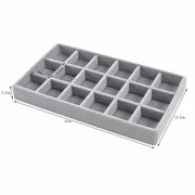 Velvet Jewelry Display Tray Case Bracelet Earring Rings Box Organizer Storage Holder DIY Stackable Jewelry Drawer Display Boxes