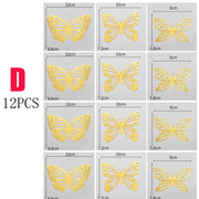 12Pcs Fashion 3D Hollow Butterfly Creative Wall Sticker For DIY Wall Stickers Modern Wall Art Home Decorations