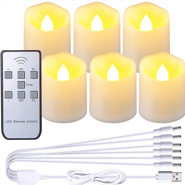 FPOO Led Flickering Flameless Candles With Rechargeable Timer Remote electric Tea lights Lamp For Wedding Home Decorative Candle