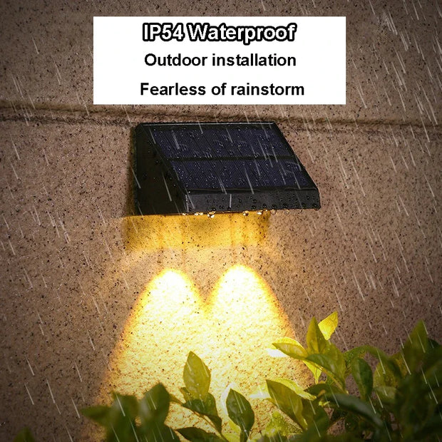 1 Pcs Solar Wall Light Outdoor Illumination IP54 Waterproof LED Lamp Bulb Automatic Lighting at Night for Garden Yard or Balcony