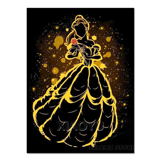 Disney 5D Diy Diamond Painting Kits Enchanted Eternal Girl Cartoon Princess Full Diamond Inlaid Mosaic Embroidery Wall Decor