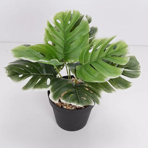 Artificial Plants Green Palm Leaves Monstera Home Garden Living Room Bedroom Balcony Decoration Tropical Plastic Fake Plant Long