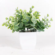 Artificial Plants Bonsai Eucalyptus Leaves Small Tree Pot Green Fake Plant Potted for Home Garden Room Table Decoration Indoor