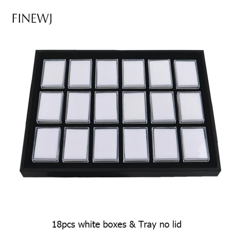 Transparent Loose Diamond Display Box White Foam Novel Pendant Gemstone Jewelry Storage Tray Gems Carrying Case Travel Organizer