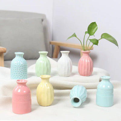 Unique Ceramic Mini Flower Vase Home Garden Decoration Planter Pot Cute Flowerpot Planter Desktop Vase Home Office Bonsai Pot