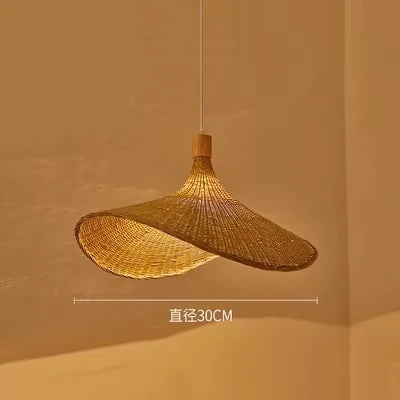 ZK30 Bamboo Weaving Chandelier Lamp 60/50/40cm Hanging LED Ceiling Light Pendant Lamp Fixtures Rattan Woven Home Bedroom Decors