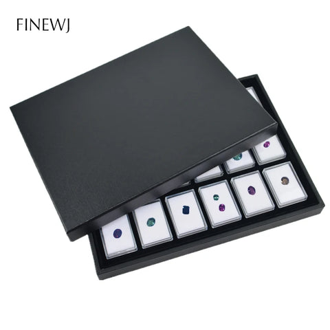 Transparent Loose Diamond Display Box White Foam Novel Pendant Gemstone Jewelry Storage Tray Gems Carrying Case Travel Organizer