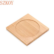 1PC 8 Design Flower Pot Holder Fleshy Bonsai Pad Bamboo Tray Wooden Flowerpot Tray Home Office Decor Planter Pots Mat Stand