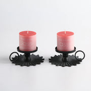 Iron Taper Candlestick Black Metal Pillar Plate Holders Stand For Wedding Party Festival Desktop Candelabra Art Gift Home Decor