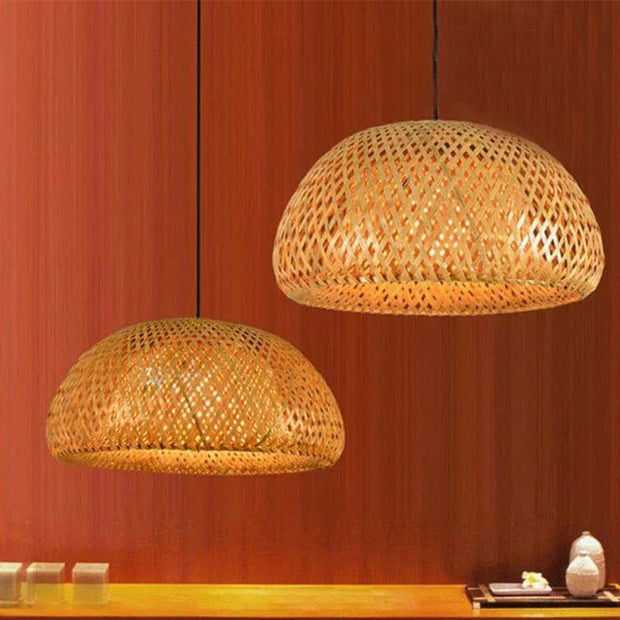 Bamboo Pendant Light Lamparas Lamp Bamboo Hanging Lampshade Pendant Light Art Deco Chinese Lantern Rattan Chandelier Large