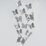 12Pcs/set Mirror Wall Stickers 3D Butterfly Wall Decal Art for Kids Room Home Wall Decoration Fridge Sticker Wedding Party