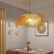 Bamboo Weaving LED Pendant Light HandMade Vintage Home Hanging Chandelier Lampshade Dining Living Room Indoor Fixtures