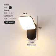 LED Wall Light Outdoor Waterproof Led Light PIR Sensor Outdoor Wall Lamps for Balcony Garden Hotel Aluminum Lighting