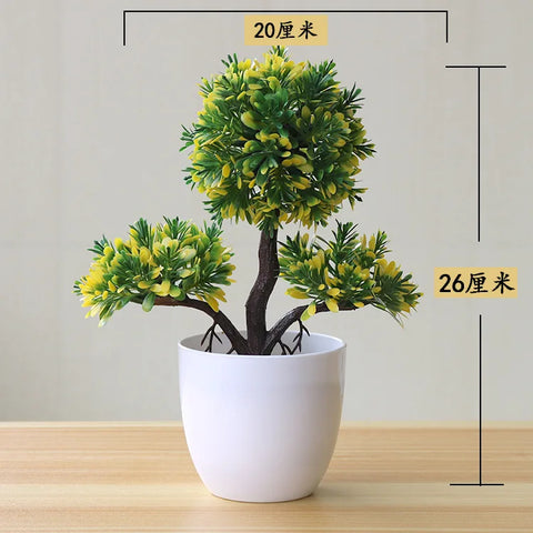 1pc Artificial Plants Bonsai Small Tree Simulation Plants Fake Flowers Table Potted Ornaments Home Decoration Hotel Garden Decor