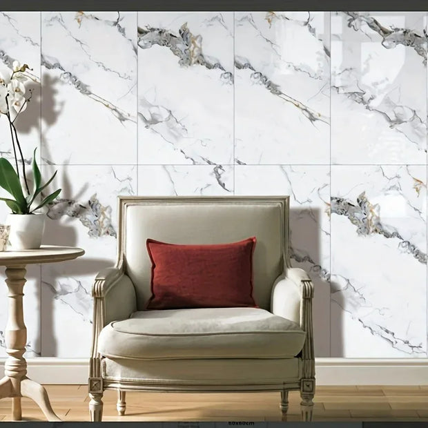 30cmx60cm Wallpapers Home Decor Anti-fouling Waterproof Wallpaper Sticker Kitchen 3D Ceramic Tile Decoration Bedroom Marble Room