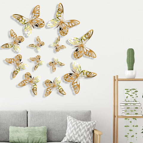 12 Pcs/Set 3D Wall Stickers Hollow Butterfly for Kids Rooms Home Wall Decor DIY Mariposas Fridge stickers Room Decoration