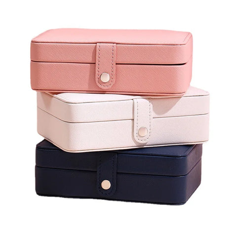 Korean Version Simple Ins Style Portable Jewelry Storage Box 2024 New High-end Exquisite Large Capacity Travel Jewelry Bag