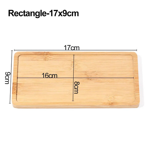 Multi Bamboo Tray Wood Saucer Flower Pot Tray Cup Pad Coaster Plate Kitchen Decorative Plate Creative Coaster Coffee Cup Mat