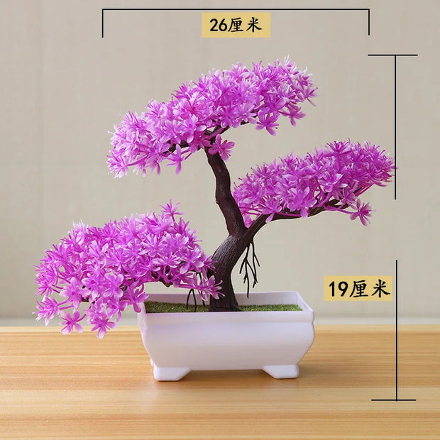 1pc Artificial Plants Bonsai Small Tree Simulation Plants Fake Flowers Table Potted Ornaments Home Decoration Hotel Garden Decor