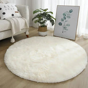 40cm Anti-Slip Fluffy Rugs Large Shaggy Rug Super Soft Mat Living Room Bedroom Carpet Aesthetic Bedroom Round Carpet Decoration