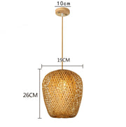 Hand Knitted Chinese Style Weaving Hanging Lamps 18/19/30cm Bamboo Pendant Lamp Restaurant Home Decor Lighting Fixtures