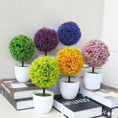 1pc Artificial Plants Bonsai Small Tree Simulation Plants Fake Flowers Table Potted Ornaments Home Decoration Hotel Garden Decor