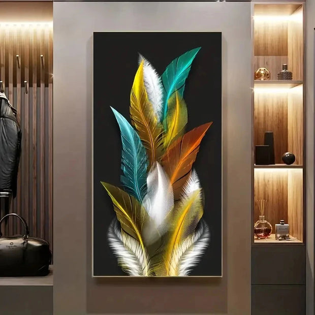 Modern Nordic Feather Printing Canvas Painting Wall Decoration Art Poster For Home Decor Living Room Home Decorative Painting