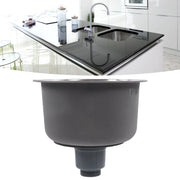 Mini Round Kitchen Sink Stainless Steel Bar Round Basin with Drainpipe Fitting 30cm Diameter