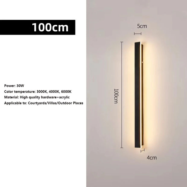 LED Strip Linear Wall Lamp Waterproof IP65 110V 220V 1M1.5M2M Minimalist Balcony villa exterior wall lights Garden Lighting