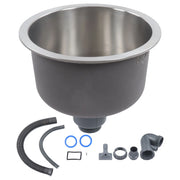 Mini Round Kitchen Sink Stainless Steel Bar Round Basin with Drainpipe Fitting 30cm Diameter