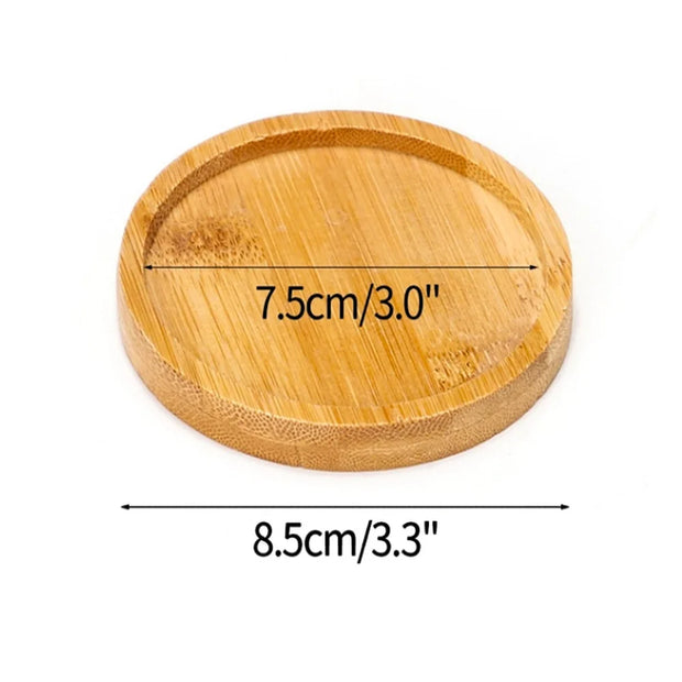 Tray Bamboo Wood Flower Pots Anti-Fade Round Square Creative Planters Holder Home Decor Mini Stand Favor Succulent Garden Supply