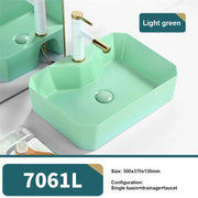 Nordic Tabletop Basin Sink Fashion Single Basin Minimalist and Modern Bathroom Ceramic Basin Household Washbasin 500*370*130mm