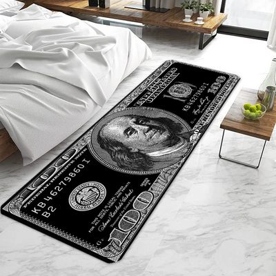 100 Dollar Bill Runner Area Rug  Door Mat Entrance Non-slip Washable Kitchen Carpet Living Room Hallway Rugs Bathroom Bath