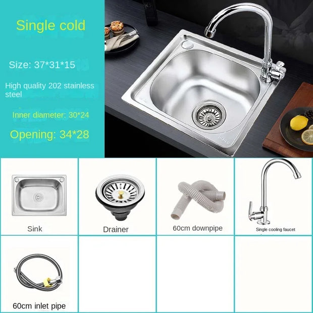 Kitchen sink Handmade stainless steel single bowl sink above counter or wall mounted vegetable Wash basin set mx4221950