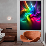 Abstract Rainbow Smoke Poster and Wall Art Print Multicolor Modern Art Picture Unique Canvas Painting Home Living Room Decor