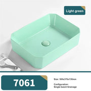 Nordic Tabletop Basin Sink Fashion Single Basin Minimalist and Modern Bathroom Ceramic Basin Household Washbasin 500*370*130mm