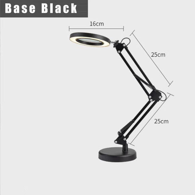 5X Magnifying Glass with Light 2-in-1 LED Lighted Magnifier 3 Color Modes Stepless Dimmable Hands Free Magnifying Desk Lamp