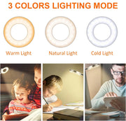 LED Reading Lights 360°Flexible Gooseneck Dimmable Table Lamp Clip On Indoor Bedroom Eye Protection Desk Light Book Clamp Lamp