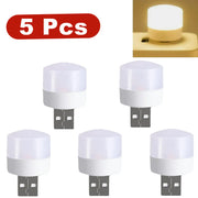 5pcs USB LED Reading Lamp Mini Book Light Camping Night Lights Table Lamps For Power Bank PC Notebook Laptop USB Night Light