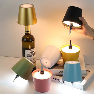 Wine Bottle Lamp LED Table Lamp Atmosphere Night Light 3 Color Stepless Dimming Rechargeable Touch Control Wine Bottle Lamp