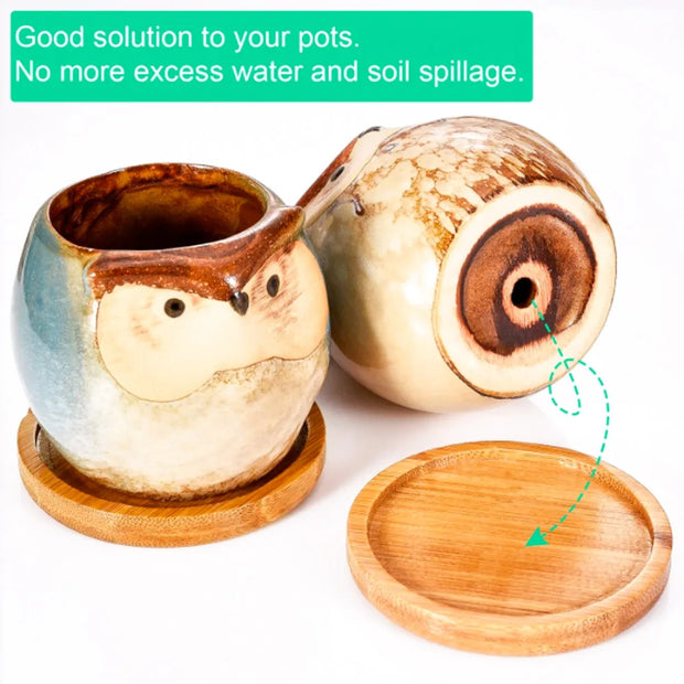 Tray Bamboo Wood Flower Pots Anti-Fade Round Square Creative Planters Holder Home Decor Mini Stand Favor Succulent Garden Supply