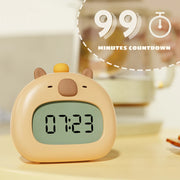 Bedside LED Clock Kids Alarm Clock Children's Sleep Trainier Temperature Display With Rechargeable Control Digital Cute Capybara