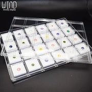 Novel Jewelry Gemstone Display Storage Box Gem Jar Show Case Tray with Lid Loose Diamond Holder Container Transparent Organizer