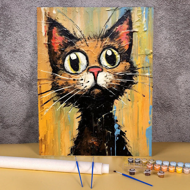 Abstract Cat Painting By Numbers On Canvas For Kids Gift Diy Picture Paint With Number Wall Art For Living Room Home Decoration