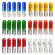 10pcs Car Gauge Light T5 Halogen Panel Bulb 12V 1.2W W1.2W Clear Red Blue Yellow Glass Instrument Lamp Lights Car-styling bulb