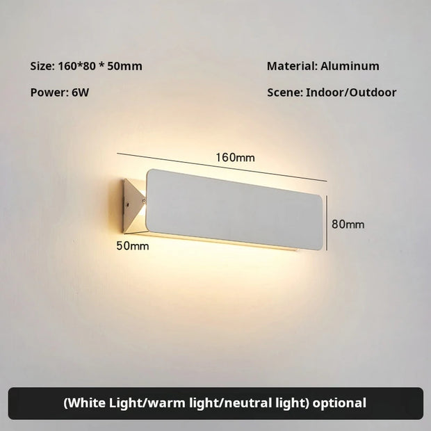 Indoor LED Wall Lamp Adjustable Angle Aluminum Alloy Wall Light Home Living Room Bedroom Vanity Mirror Bedside Lights